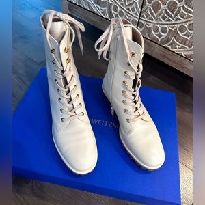 Stuart Weitzman Laine leather combat boots